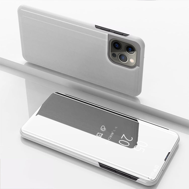 Plated Mirror Horizontal Flip Leather Phone Case with Holder, For iPhone 16 Pro, For iPhone 16 Plus, For iPhone 16, For iPhone 15 Pro Max, For iPhone 15 Pro, For iPhone 15 Plus