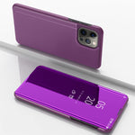 Plated Mirror Horizontal Flip Leather Phone Case with Holder, For iPhone 17e / 16e, For iPhone 17 Pro Max, For iPhone 17 Pro, For iPhone 17, For iPhone Air, For iPhone 16 Pro Max