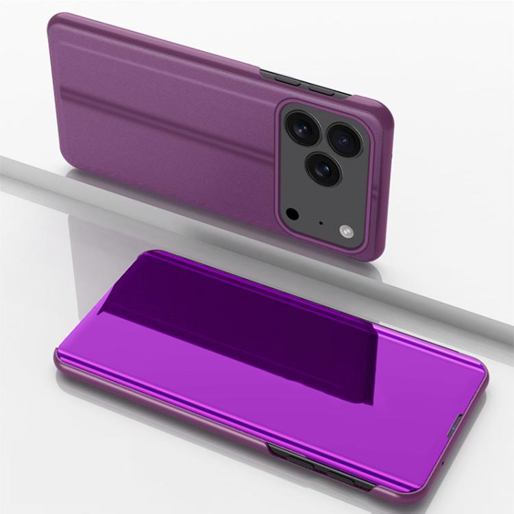 Plated Mirror Horizontal Flip Leather Phone Case with Holder, For iPhone 17e / 16e, For iPhone 17 Pro Max, For iPhone 17 Pro, For iPhone 17, For iPhone Air, For iPhone 16 Pro Max
