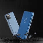 Plated Mirror Horizontal Flip Leather Phone Case with Holder, For iPhone 16 Pro, For iPhone 16 Plus, For iPhone 16, For iPhone 15 Pro Max, For iPhone 15 Pro, For iPhone 15 Plus