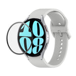 JUNSUNMAY Silicone Adjustable Strap + Full Coverage PMMA Screen Protector Kit, For Samsung Galaxy Watch6 Classic 47mm, For Samsung Galaxy Watch6 44mm, For Samsung Galaxy Watch6 40mm
