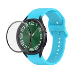 JUNSUNMAY Silicone Adjustable Strap + Full Coverage PMMA Screen Protector Kit, For Samsung Galaxy Watch6 Classic 47mm, For Samsung Galaxy Watch6 44mm, For Samsung Galaxy Watch6 40mm