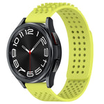 20mm Holes Breathable 3D Dots Silicone Watch Band, For Samsung Galaxy Watch 6 Classic 47mm, For Samsung Galaxy Watch 6 44mm, For Samsung Galaxy Watch 6 40mm