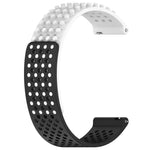 breathable silicone watch band for Galaxy Watch in black and white, suitable for Samsung Galaxy Watch 4 and Active 2.