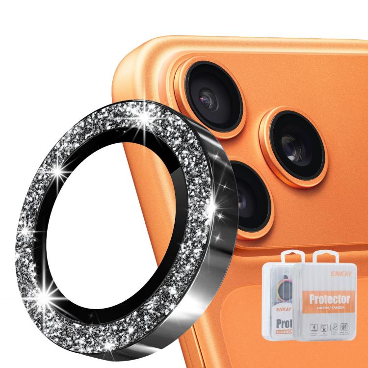 ENKAY Hat-Prince Glitter Rear Lens Aluminium Alloy Tempered Glass Film, For iPhone 17 Pro / 17 Pro Max, For iPhone 17, For iPhone Air, For iPhone 15 Pro / 15 Pro Max, For iPhone 15 / 15 Plus