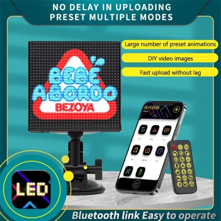 P64L Car Rear Windshield Scrolling Message LED Matrix Panel DIY Text Pattern Expression Screen, P64L