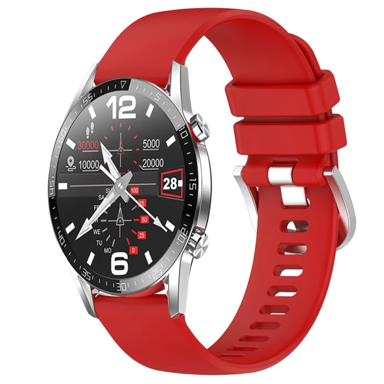 Liquid Glossy Silver Buckle Silicone Watch Band, For Huawei Watch GT2 42mm 20mm, For Huawei Watch 2 20mm