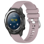 Liquid Glossy Silver Buckle Silicone Watch Band, For Huawei Watch GT2 42mm 20mm, For Huawei Watch 2 20mm