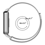 For Xiaomi Mi Band 8 Active Milan Magnetic Metal Steel Mesh Watch Band + Watch Frame, Silver, Black, Gold, Rose Gold, Dark Blue