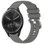 Liquid Glossy Silver Buckle Silicone Watch Band, For Garmin Vivomove Sport, For Garmin Venu 2 Plus, For Garmin Vivoactive3 / 3 Music, For Garmin Forerunner 158 / 55