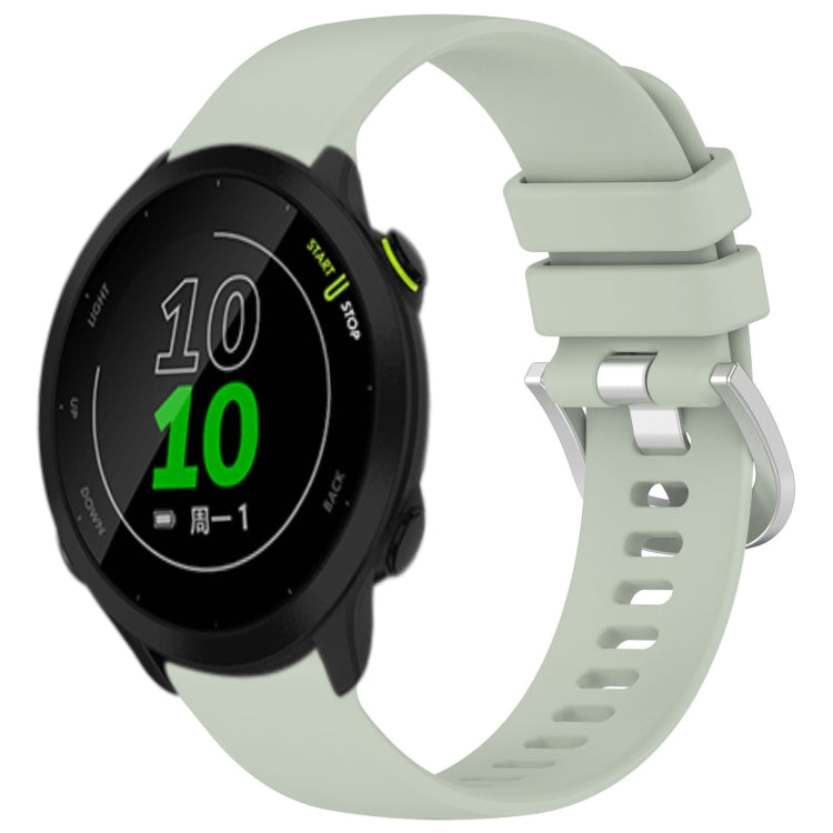Liquid Glossy Silver Buckle Silicone Watch Band, For Garmin Vivomove Sport, For Garmin Venu 2 Plus, For Garmin Vivoactive3 / 3 Music, For Garmin Forerunner 158 / 55