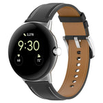 Top Layer Leather Embossed Sewing Watch Band, For Google Pixel Watch 4 / 3 / 2 / 1 41mm