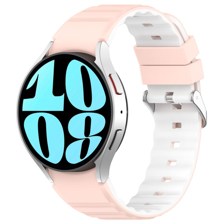 Two Color Horizontal Silicone Watch Band, For Samsung Galaxy Watch 6 Classic, For Samsung Galaxy Watch 6, For Samsung Galaxy Watch 5, For Samsung Galaxy Watch 5 Pro