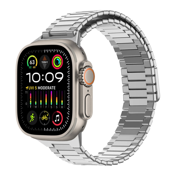Bamboo Magnetic Stainless Steel Metal Watch Strap, For Apple Watch SE 2023 44mm, For Apple Watch SE 2023 40mm, For Apple Watch Ultra 2 49mm, For Apple Watch Series 9 45mm, For Apple Watch Series 9 41mm, For Apple Watch Ultra 49mm