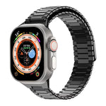 Bamboo Magnetic Stainless Steel Metal Watch Strap, For Apple Watch SE 2023 44mm, For Apple Watch SE 2023 40mm, For Apple Watch Ultra 2 49mm, For Apple Watch Series 9 45mm, For Apple Watch Series 9 41mm, For Apple Watch Ultra 49mm