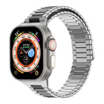 Bamboo Magnetic Stainless Steel Metal Watch Strap, For Apple Watch SE 2023 44mm, For Apple Watch SE 2023 40mm, For Apple Watch Ultra 2 49mm, For Apple Watch Series 9 45mm, For Apple Watch Series 9 41mm, For Apple Watch Ultra 49mm