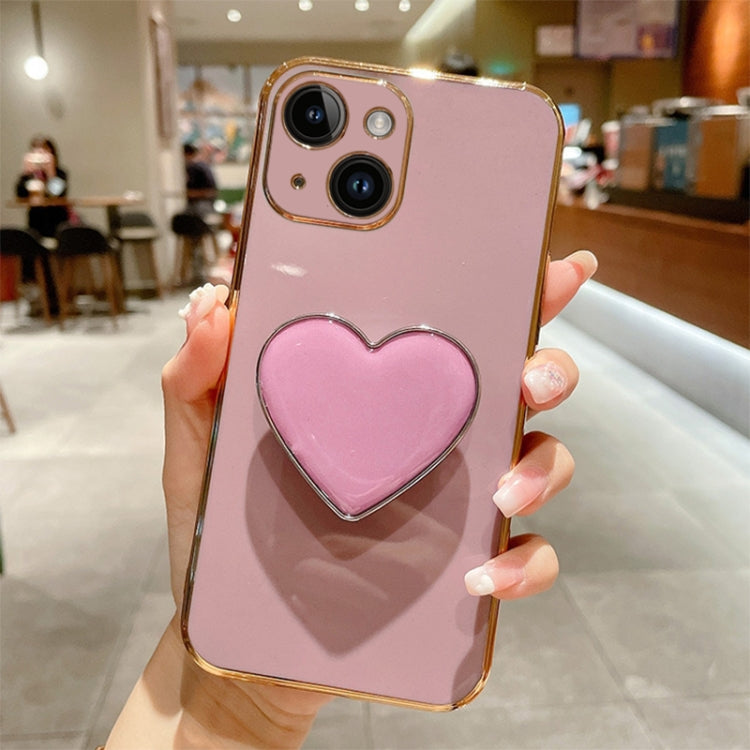 Electroplating Love Heart Holder TPU Phone Case, For iPhone 14 Pro Max, For iPhone SE 2022 / 2020 / 7 / 8, For iPhone 13 Pro Max, For iPhone 13 Pro, For iPhone 13, For iPhone 13 mini, For iPhone 12, For iPhone 12 Pro Max