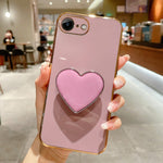 Electroplating Love Heart Holder TPU Phone Case, For iPhone 14 Pro Max, For iPhone SE 2022 / 2020 / 7 / 8, For iPhone 13 Pro Max, For iPhone 13 Pro, For iPhone 13, For iPhone 13 mini, For iPhone 12, For iPhone 12 Pro Max