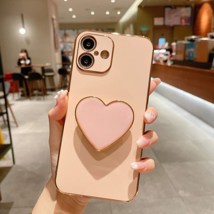 Electroplating Love Heart Holder TPU Phone Case, For iPhone 17e / 16e, For iPhone 17 Pro Max, For iPhone 17 Pro, For iPhone 17, For iPhone Air, For iPhone 16 Pro Max, For iPhone 16 Pro, For iPhone 16 Plus
