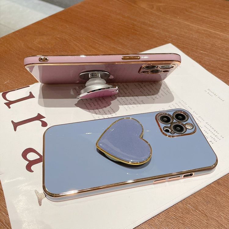 Electroplating Love Heart Holder TPU Phone Case, For iPhone 14 Pro Max, For iPhone SE 2022 / 2020 / 7 / 8, For iPhone 13 Pro Max, For iPhone 13 Pro, For iPhone 13, For iPhone 13 mini, For iPhone 12, For iPhone 12 Pro Max