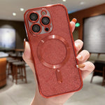 Glitter Electroplating MagSafe TPU Phone Case, For iPhone 16 Pro, For iPhone 16 Plus, For iPhone 16, For iPhone 15 Pro Max, For iPhone 15 Pro, For iPhone 15 Plus