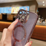 Glitter Electroplating MagSafe TPU Phone Case, For iPhone 16 Pro, For iPhone 16 Plus, For iPhone 16, For iPhone 15 Pro Max, For iPhone 15 Pro, For iPhone 15 Plus