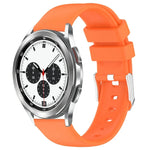 20mm silicone watch band for Samsung Galaxy Watch in vibrant orange color, showcasing style and comfort.