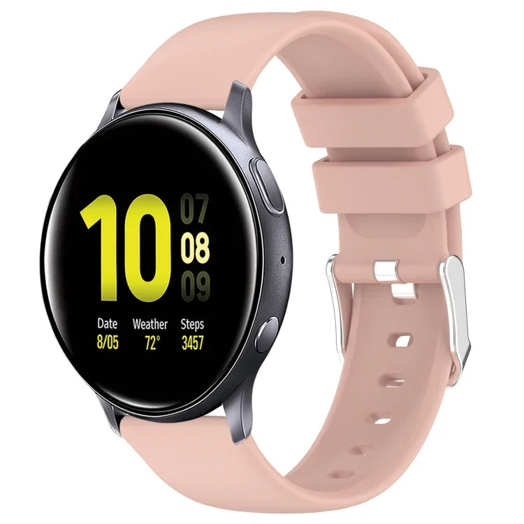 20mm Smooth Solid Color Silicone Watch Band, For Samsung  Galaxy Watch 4 Classic 42mm, For Samsung Galaxy Watch Active 2 44mm, For Samsung Galaxy Watch Active 2 40mm, For Samsung Galaxy Watch 42mm