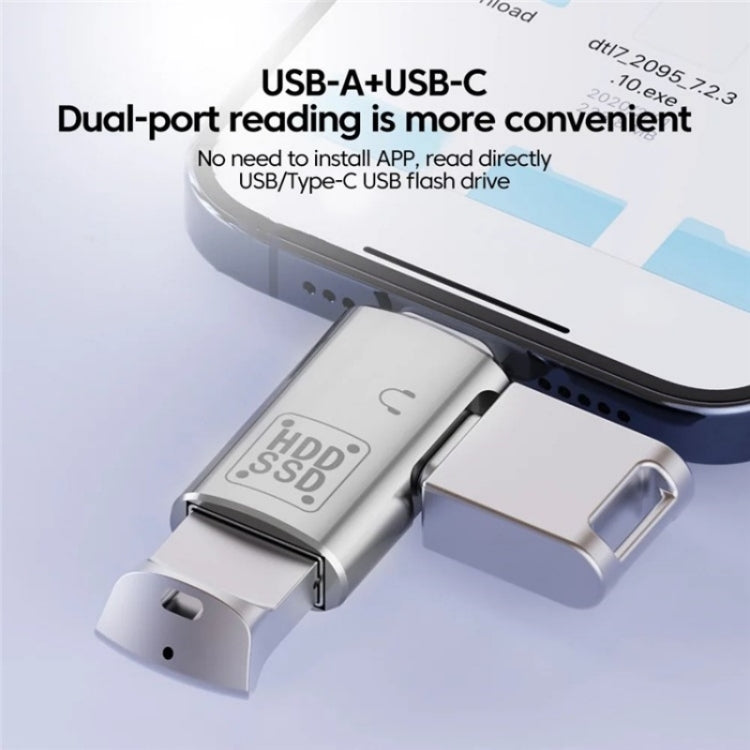 JS-109 USB-C / Type-C to Type-C + USB 3.0 Converter OTG Adapter for Digital Headset and U-Disk, Type-C to Type-C + USB