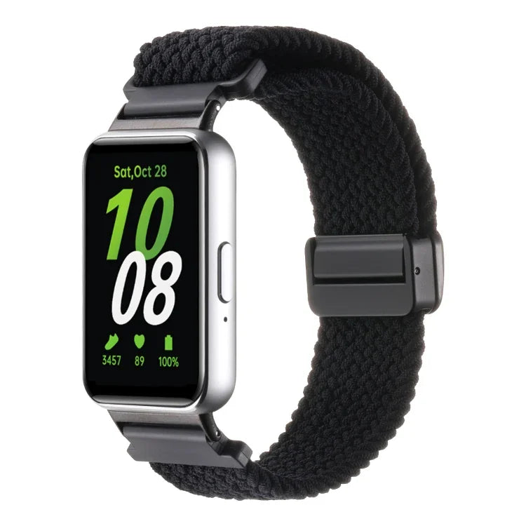 For Samsung Galaxy Fit3 Magnetic Buckle Nylon Braid Watch Band