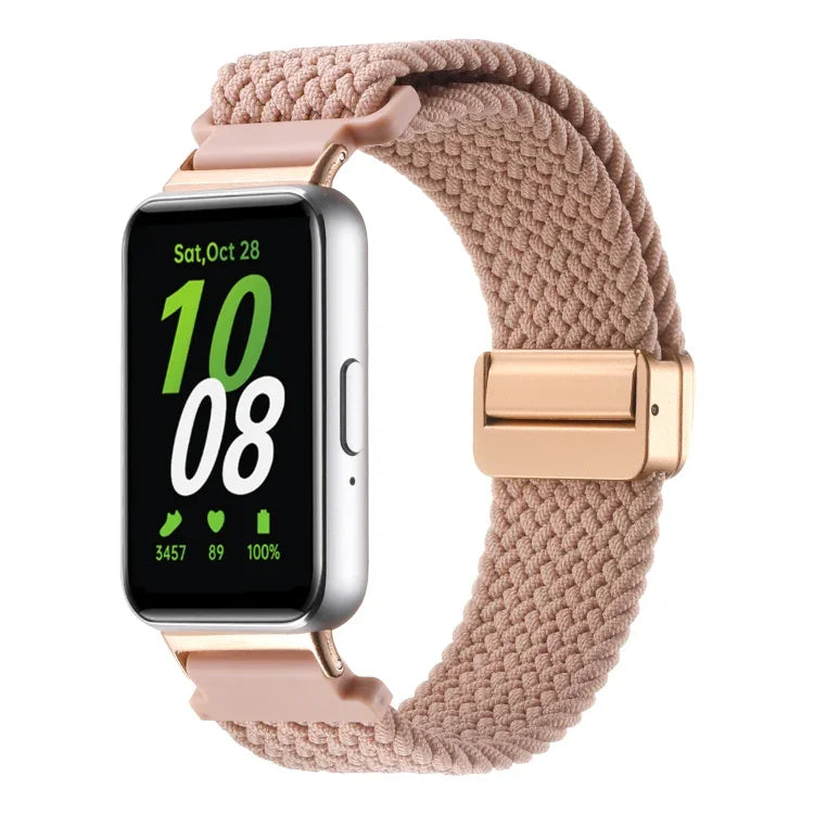 For Samsung Galaxy Fit3 Magnetic Buckle Nylon Braid Watch Band