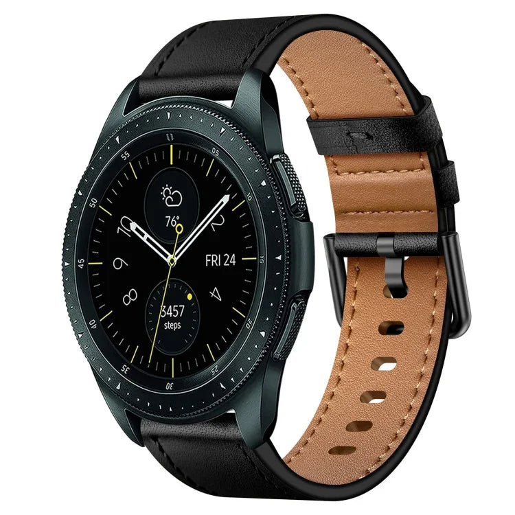 20mm SX Connector Metal Button Switch Leather Watch Band, For Samsung Galaxy Watch 5, For Samsung Galaxy Watch 5 Pro, For Samsung Galaxy Watch 4, For Samsung Galaxy Gear Sport, For Samsung Galaxy Watch 3 41mm, For Samsung Galaxy Watch Active           ...