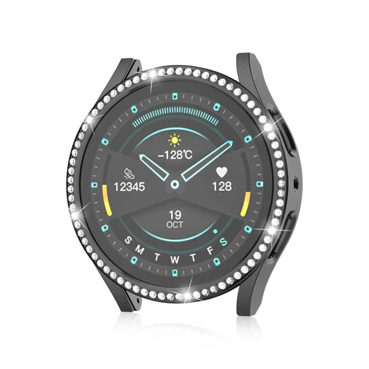 For Samsung Galaxy Watch 7 40mm Single Diamond Hollow PC Watch Protective Case