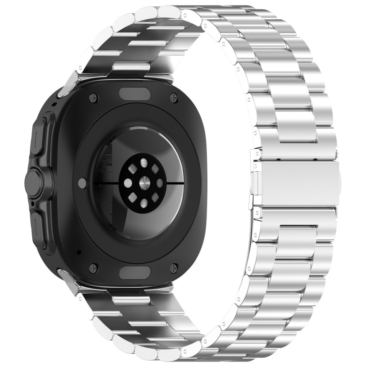 For Galaxy Watch Ultra2 2026 / 2025 / 1 2024 Three Beads Stainless Steel Metal Watch Band, Silver, Black, Gold, Rose Gold