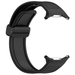For Galaxy Watch Ultra2 2026 / 2025 / 1 2024 Magnetic Folding Buckle Silicone Leather Watch Band, Black, Gray, Orange, Green, Light Brown, Dark Blue