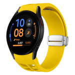 Richard Magnetic Folding Silver Buckle Silicone Watch Band, For Samsung Galaxy Watch FE 40mm, For Sansung Galaxy Watch 5 Pro Golf Edition, For Samsung Galaxy Watch 5 Golf Edition