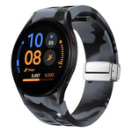 Richard Magnetic Folding Silver Buckle Silicone Watch Band, For Samsung Galaxy Watch FE 40mm, For Sansung Galaxy Watch 5 Pro Golf Edition, For Samsung Galaxy Watch 5 Golf Edition