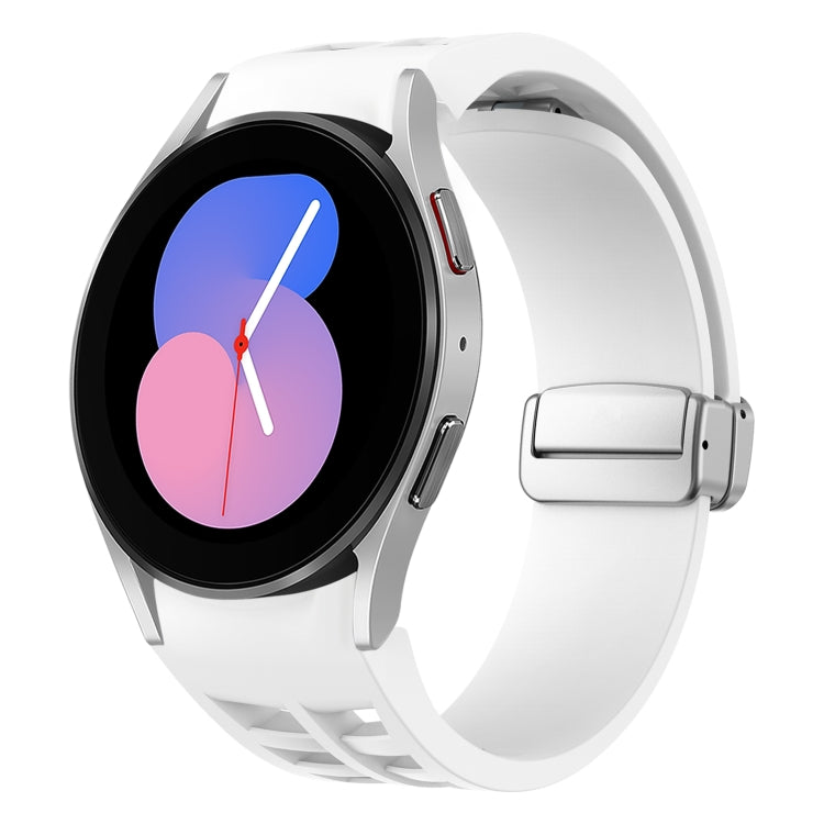 Richard Magnetic Folding Silver Buckle Silicone Watch Band, For Samsung Galaxy Watch 6 40 / 44mm, For Samsung Galaxy Watch 5 40 / 44mm, For Samsung Galaxy Watch 4 40 / 44mm