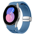 Richard Magnetic Folding Silver Buckle Silicone Watch Band, For Samsung Galaxy Watch 6 40 / 44mm, For Samsung Galaxy Watch 5 40 / 44mm, For Samsung Galaxy Watch 4 40 / 44mm