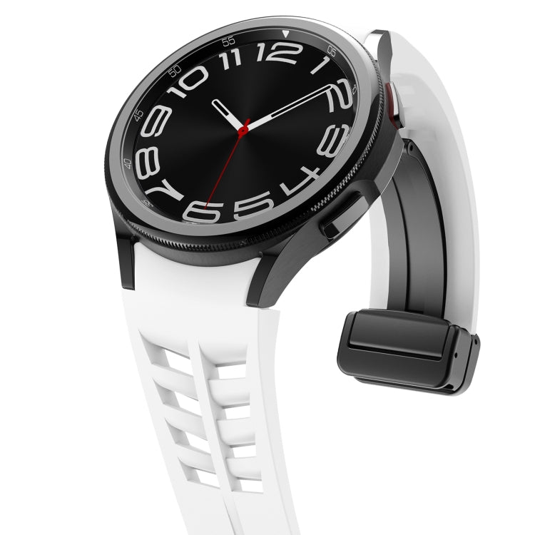 Richard Magnetic Folding Black Buckle Silicone Watch Band, Fof Samsung Galaxy Watch FE 40mm, For Samsung Galaxy Watch 7 40 / 44mm, For Samsung Galaxy Watch 6 class 43 / 47mmic