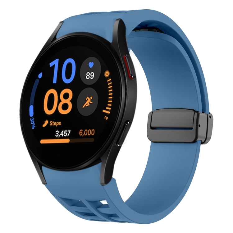 Richard Magnetic Folding Black Buckle Silicone Watch Band, Fof Samsung Galaxy Watch FE 40mm, For Samsung Galaxy Watch 7 40 / 44mm, For Samsung Galaxy Watch 6 class 43 / 47mmic