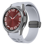 Richard Magnetic Folding Black Buckle Silicone Watch Band, Fof Samsung Galaxy Watch FE 40mm, For Samsung Galaxy Watch 7 40 / 44mm, For Samsung Galaxy Watch 6 class 43 / 47mmic