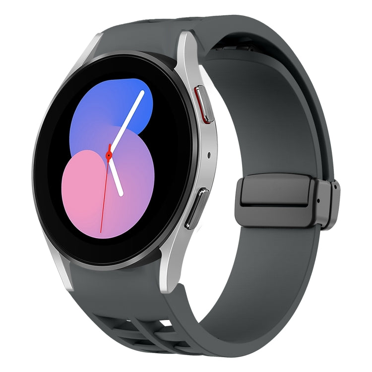 Richard Magnetic Folding Black Buckle Silicone Watch Band, For Samsung Galaxy Watch 5 40 / 44mm, For Sansung Galaxy Watch 5 Pro 45mm, Fou Samsung Galaxy Watch 4 40 / 44mm