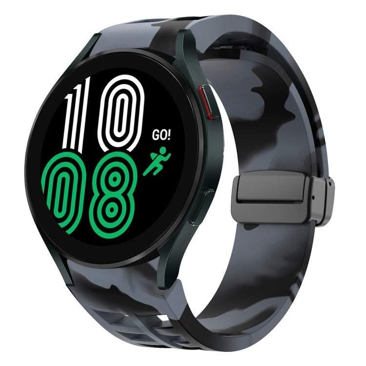 Richard Magnetic Folding Black Buckle Silicone Watch Band, For Samsung Galaxy Watch 5 40 / 44mm, For Sansung Galaxy Watch 5 Pro 45mm, Fou Samsung Galaxy Watch 4 40 / 44mm