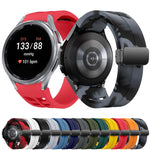 Richard Magnetic Folding Black Buckle Silicone Watch Band, Fof Samsung Galaxy Watch FE 40mm, For Samsung Galaxy Watch 7 40 / 44mm, For Samsung Galaxy Watch 6 class 43 / 47mmic