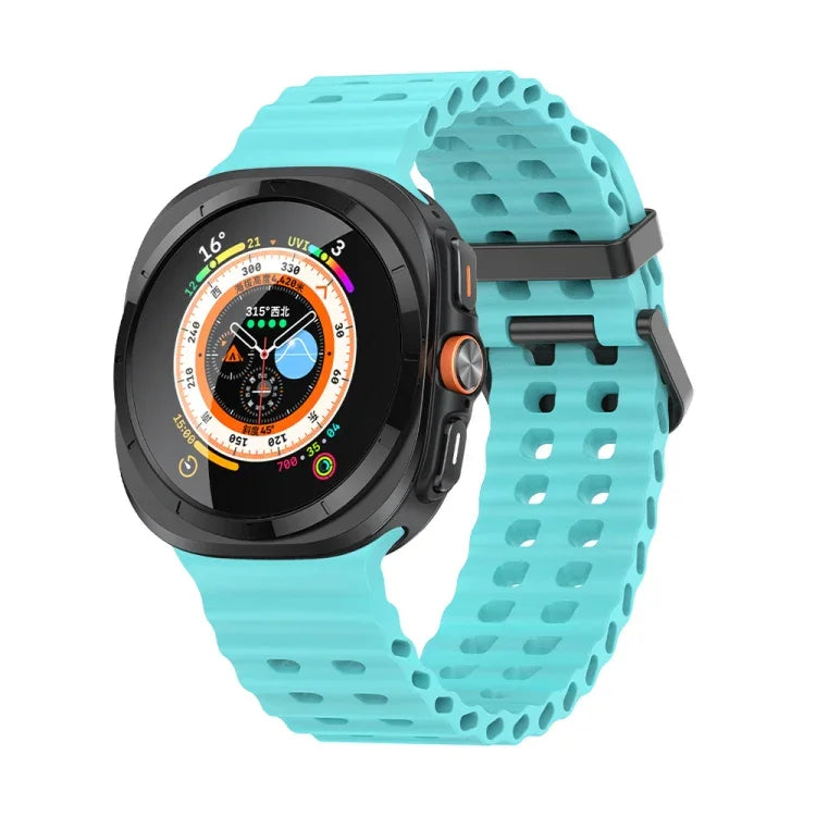 Ocean Dual Row Hole Silicone Watch Band, For Samsung Galaxy Watch Ultra 47mm / Ultra 2025