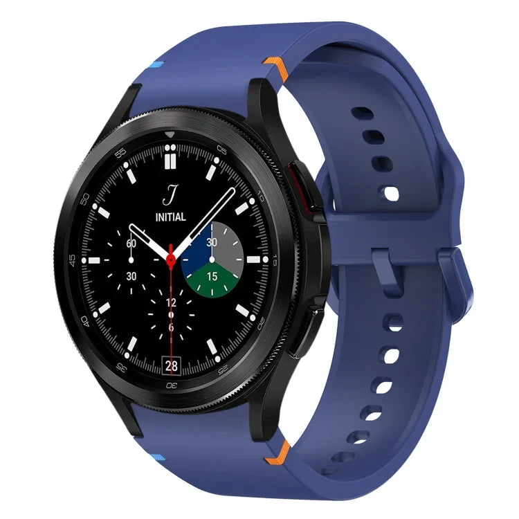 Flat Sewing Design Silicone Watch Band, For Sansung Galaxy Watch5 Pro 45mm, Fou Samsung Galaxy Watch 4 40 / 44mm, For Samsung Galaxy Watch 4 Classic 42 / 46mm