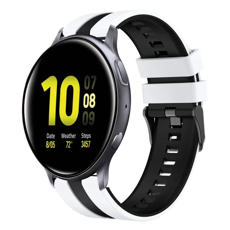 20mm Two Color Sports Silicone Watch Band, For Samsung  Galaxy Watch 4 Classic 42mm, For Samsung Galaxy Watch Active 2 44mm, For Samsung Galaxy Watch Active 2 40mm