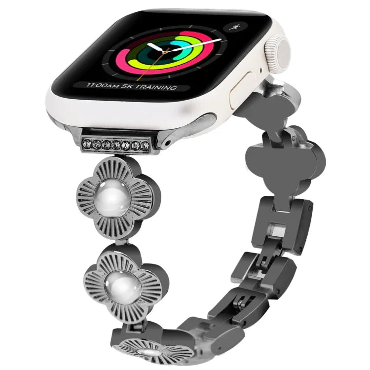 Four Leaf Clover Quick-Release Metal Chain Watch Band, For Apple Watch Series 3 38mm, For Apple Watch Series 3 42mm