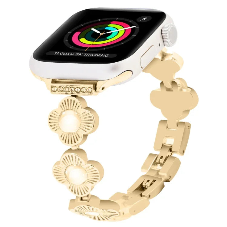 Four Leaf Clover Quick-Release Metal Chain Watch Band, For Apple Watch Series 3 38mm, For Apple Watch Series 3 42mm